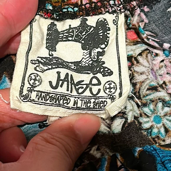 Jaase Boho Floral Multi-color/pattern Flutter Sleeve Crop Top Shirt **Size S** - Picture 5 of 5